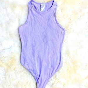 NWT High Neck Light Purple Thong Body Suit XS